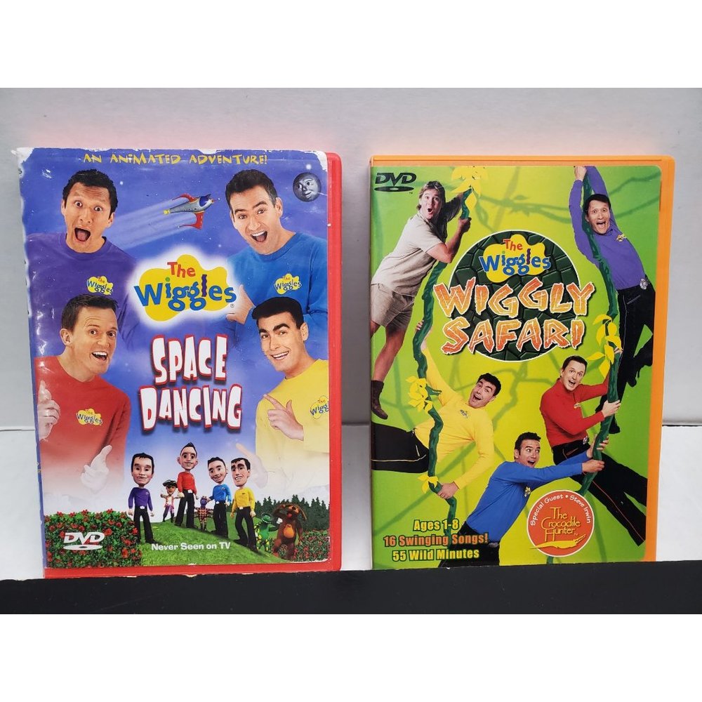 Lot of 2 The Wiggles DVDs - Space Dancing and Wiggly Safari with Steve Irwin